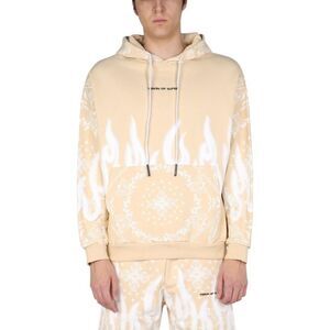 VISION OF SUPER Men's Flame Bandana Hoodie Men Beige Sweaters & Cardigans